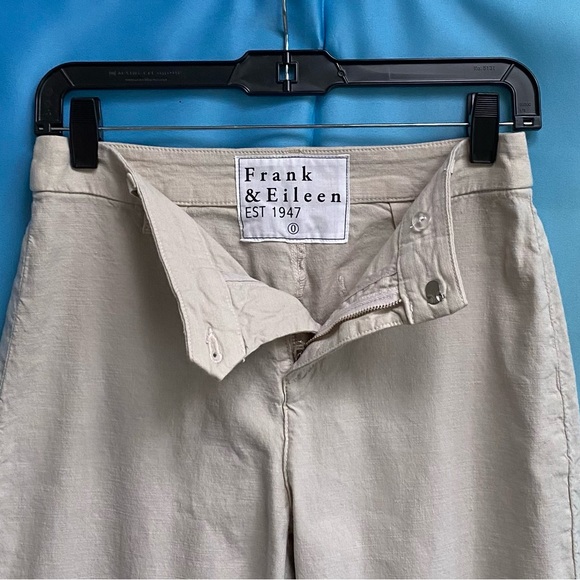 Frank & Eileen Kinsale Performance Cotton Linen Crop Pants Size: 0 Cement - Picture 7 of 16